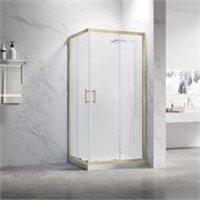 VECONI Душевой угол прямоугольный, двери раздвижные Rovigo RV-27G, 1200x900x1900, золото брашинг, прозрачное стекло RV27G-12090-01-C8