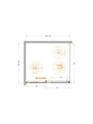 CEZARES Plane Душевой уголок прямоугольный двери раздвижные размер 100x90 см, профиль - брашированное золото / стекло - прозрачное PLANE-AH-1-100/90-C-BORO