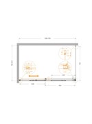 CEZARES Plane Душевой уголок прямоугольный двери раздвижные размер 130x80 см, профиль - брашированное золото / стекло - прозрачное PLANE-AH-1-130/80-C-BORO