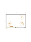 CEZARES Plane Душевой уголок прямоугольный двери раздвижные размер 130x90 см, профиль - брашированное золото / стекло - прозрачное PLANE-AH-1-130/90-C-BORO