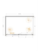 CEZARES Plane Душевой уголок прямоугольный двери раздвижные размер 150x100 см, профиль - сатин / стекло - прозрачное PLANE-AH-1-150/100-C-IN