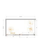 CEZARES Plane Душевой уголок прямоугольный двери раздвижные размер 150x80 см, профиль - брашированное золото / стекло - прозрачное PLANE-AH-1-150/80-C-BORO