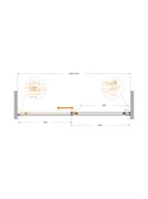 CEZARES Plane Душевая дверь в нишу раздвижная профиль - брашированное золото / стекло - прозрачное, ширина 160 см PLANE-BF-1-160-C-BORO