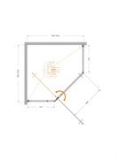 CEZARES Plane Душевой уголок пятиугольный двери распашные размер 100x100 см, профиль - сатин / стекло - прозрачное PLANE-P-1-100-C-IN