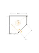 CEZARES Plane Душевой уголок пятиугольный двери распашные размер 90x90 см, профиль - брашированное золото / стекло - прозрачное PLANE-P-1-90-C-BORO