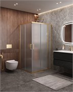 CEZARES Molveno Душевой уголок прямоугольный размер 120x90 см двери раздвижные профиль - брашированное золото / стекло - прозрачное MOLVENO-AH-21-90+30-C-BORO-IV