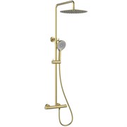 LEMARK Смеситель Beluga LMF-8045B-BRLG для душа с регулируемой высотой штанги и лейкой верхнего душа «Тропический дождь», термостатический, золото LMF-8045B-BRLG