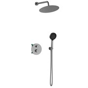 LEMARK Смеситель Beluga LMF-8065B-GM для душа термостатический, встраиваемый, графит LMF-8065B-GM