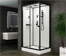 ESBANO Fora Душевая кабина прямоугольная размер 120x80 см профиль - черный матовый / стекло - прозрачное ESKBFO1280CKR