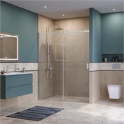BELBAGNO Soft Close-2 Душевая дверь в нишу раздвижные ширина 140 см, профиль - хром / стекло - прозрачное SOFT_CLOSE-2-BF-1-140-C-Cr