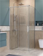 BELBAGNO Soft Close-1 Душевой уголок прямоугольный размер 100x80 см профиль - хром / стекло - прозрачное, двери раздвижные SOFT_CLOSE-1-AH-1-100/80-C-Cr