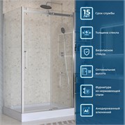 BELBAGNO Marino Душевой уголок прямоугольный размер 110x80 см профиль - хром / стекло - прозрачное, двери раздвижные MARINO-2-AH-1-110/80-C-Cr
