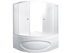 1MARKA Luxe Шторка для ванны Luxe, 153x153x140, профиль - белый