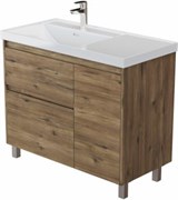 AQUANET Тумба с раковиной Nova Lite 2.0 100 L напольная цв. дуб рустикальный AQUANET-365910