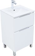 AQUANET Тумба с раковиной Алвита new 50 (Flash) напольная 2 ящ. цв. белый матовый AQUANET-345683