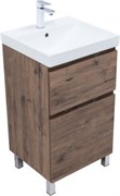 AQUANET Тумба с раковиной Алвита new 50 (Flash) напольная 2 ящ. цв.дуб веллингтон табак AQUANET-345684