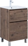 AQUANET Тумба с раковиной Алвита new 50 (Flat) напольная 2 ящ. цв.дуб веллингтон табак AQUANET-345674