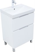 AQUANET Тумба с раковиной Алвита new 60 (Flash) напольная 2 ящ. цв. белый матовый AQUANET-345685