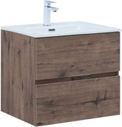 AQUANET Тумба с раковиной Алвита new 60 2 ящ. цв.дуб веллингтон табак AQUANET-335685