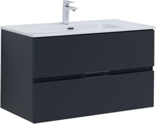 AQUANET Тумба с раковиной Алвита new 90 2 ящ. цв.антрацит AQUANET-306164