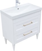 AQUANET Тумба с раковиной Бостон new 80 (Flash) цв.белый сатин, ручки золото AQUANET-347846