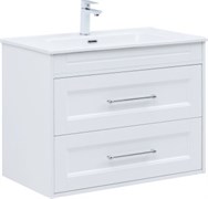 AQUANET Тумба с раковиной Бостон new 80 (Flat) цв.белый сатин AQUANET-345366