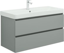 AQUANET Тумба с раковиной Вега 2.0 100 2 ящ. цв.мисти грин (раковина Ирис) AQUANET-344752