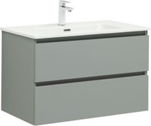 AQUANET Тумба с раковиной Вега 2.0 80 2 ящ. цв.мисти грин (раковина Flat) AQUANET-344769