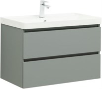 AQUANET Тумба с раковиной Вега 2.0 80 2 ящ. цв.мисти грин (раковина Ирис) AQUANET-344749