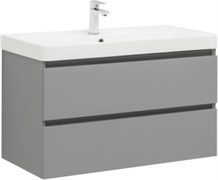 AQUANET Тумба с раковиной Вега 2.0 90 2 ящ. цв.мисти грин (раковина Ирис) AQUANET-344748