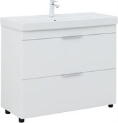 AQUANET Тумба с раковиной Ирис new 100 напольная 2 ящ. цв.белый глянец AQUANET-342096
