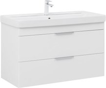 AQUANET Тумба с раковиной Ирис new 100 подвесная 2 ящ. цв. белый глянец AQUANET-342095