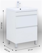 AQUANET Тумба с раковиной Нота New 60 белый глянец AQUANET-345796