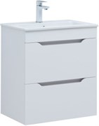 AQUANET Тумба с раковиной Практика 60 2 ящ. цв.белый глянец AQUANET-354886