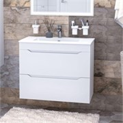 AQUANET Тумба с раковиной Практика 80 2 ящ. цв.белый глянец AQUANET-354989