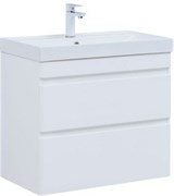 AQUANET Тумба с раковиной Слим 80 2 ящ. цв.белый сатин AQUANET-348181