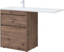 AQUANET Тумба с раковиной Токио 130 L напольная 2 ящика, цв. дуб веллингтон AQUANET-335589