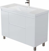 AQUANET Тумба под раковину Nova Lite 2.0 110 напольная, белый глянец AQUANET-346342