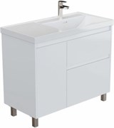 AQUANET Тумба под раковину Nova Lite 2.0 90 напольная, белый глянец, правая AQUANET-346338