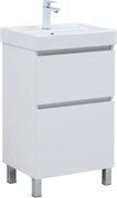 AQUANET Тумба под раковину Вега 50 напольная белый глянец AQUANET-362545
