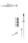DK Душевая система для ванны и душа Bayern.Liszt DA2515608A04 встраиваемый термостатический с изливом матовый белый DA2515608A04