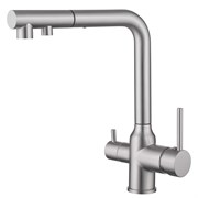 ABBER Смеситель Emotion AF8814SP для кухни с подключением фильтра и выдвижной лейкой, сатин AF8814SP