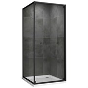 ABBER Schwarzer Diamant Душевой уголок квадратный двери раздвижные размер 90x90 см, профиль - черный / стекло - прозрачное AG0A090B