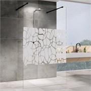 ABBER Immer Offen Душевая перегородка профиль - черный / стекло - прозрачное с рисунком ширина 100 см AG68100BF8