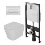DK Комплект DS1511601 унитаз DT1516016, инсталляция DI8055119,клавиша смыва DB1439016 DS1511601