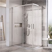 RAVAK Blix Slim Душевой уголок квадратный размер 90x90 см двери раздвижные, профиль - блестящий / стекло - прозрачное X1XM70C00Z1