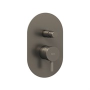 RAVAK Смеситель скрытого монтажа Espirit ES 061.20GB.O2, с автоматическим выключателем, брашированный графит X070321