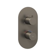 RAVAK Смеситель скрытого монтажа термостатический Espirit ES 067.20GB.O3.RB07C, с переключателем ванна/душ, для R-box, брашированный графит X070326