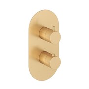 RAVAK Смеситель скрытого монтажа термостатический Espirit ES 067.60RGB.O3.RB07C, с переключателем ванна/душ, для R-box, брашированное розовое золото X070363