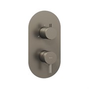 RAVAK Смеситель скрытого монтажа Espirit ES 068.20GB.O3.RB07F, с переключателем ванна/душ,  для R-box, брашированный графит X070320
